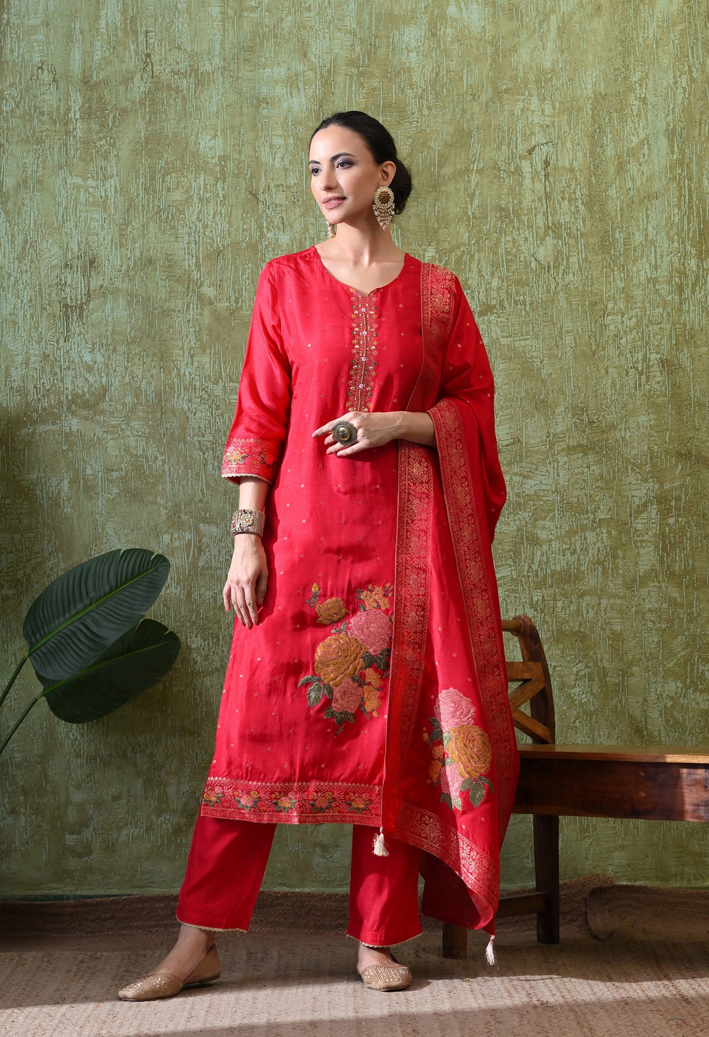 Radiant Pearl Sequin Silk Ensemble