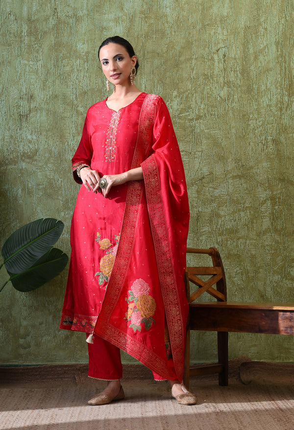 Radiant Pearl Sequin Silk Ensemble