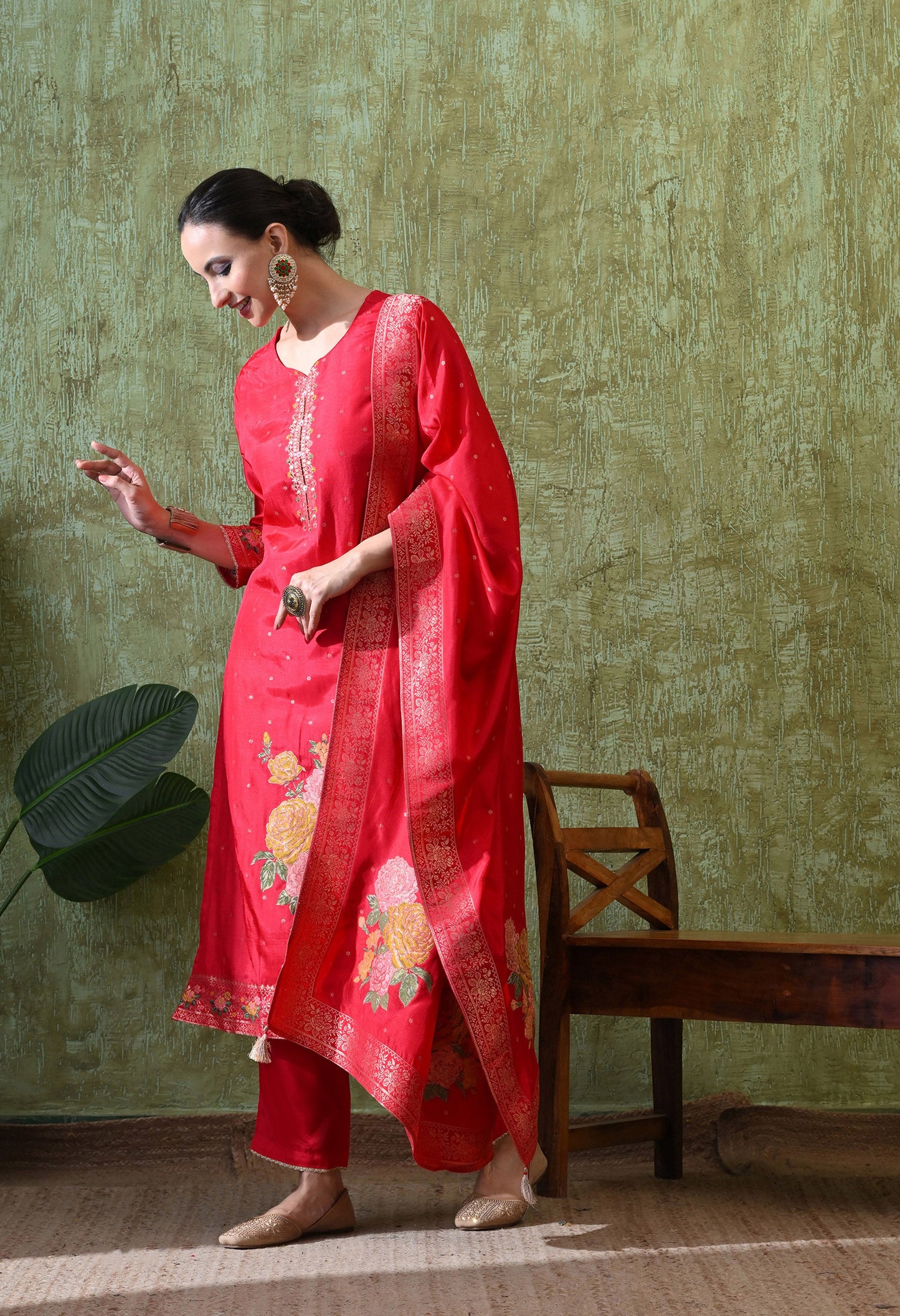 Radiant Pearl Sequin Silk Ensemble