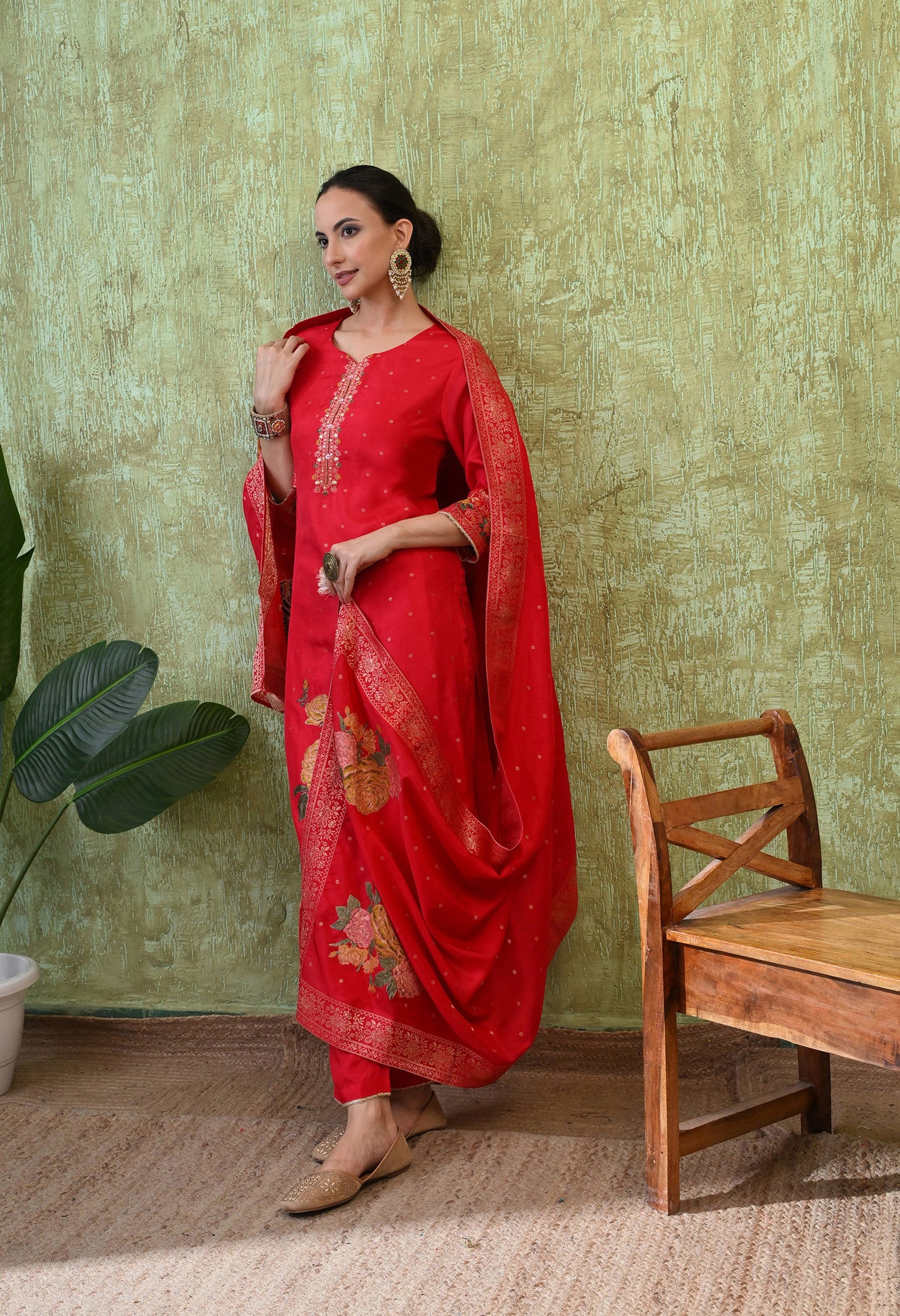 Radiant Pearl Sequin Silk Ensemble