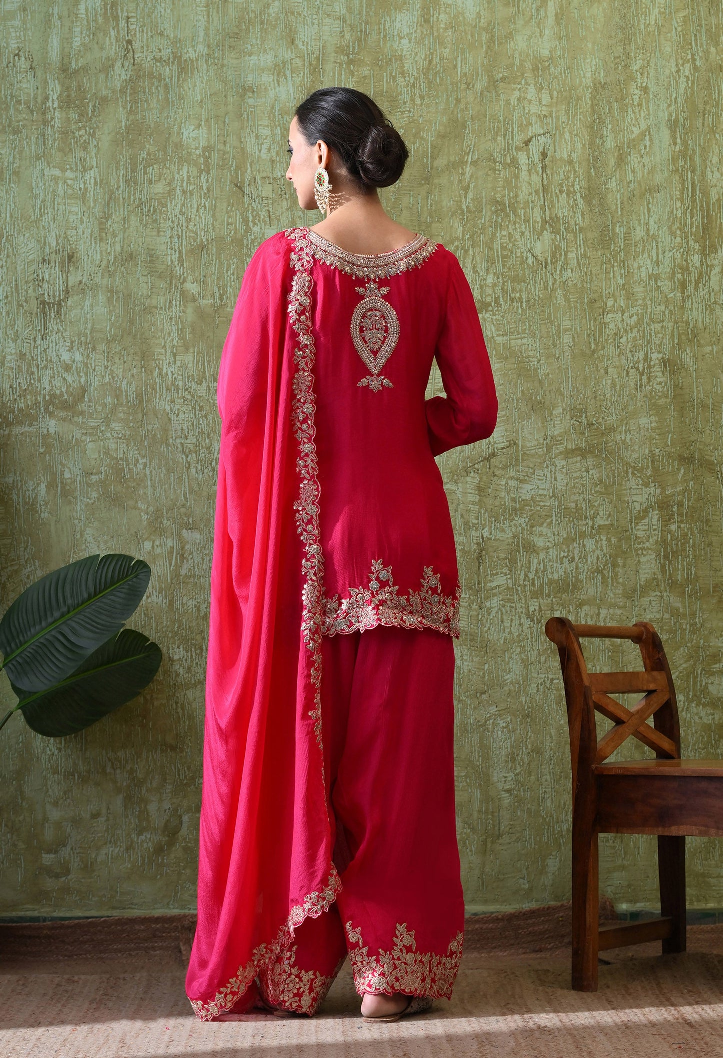 Radiant Magenta Sequin Party Suit