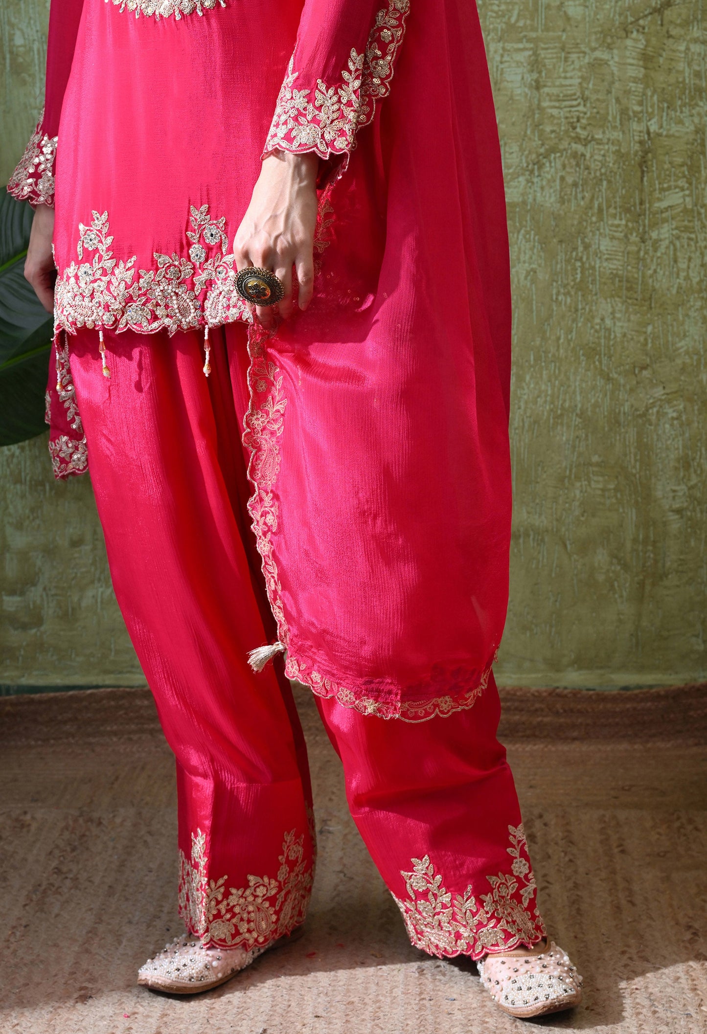 Radiant Magenta Sequin Party Suit