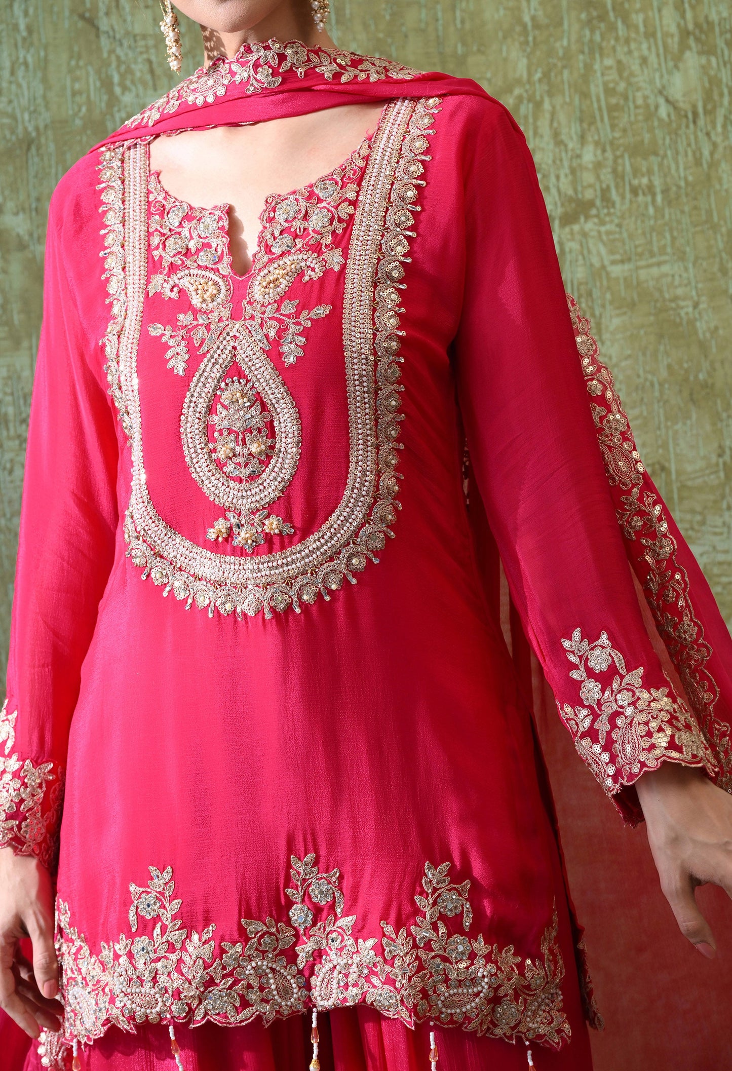 Radiant Magenta Sequin Party Suit