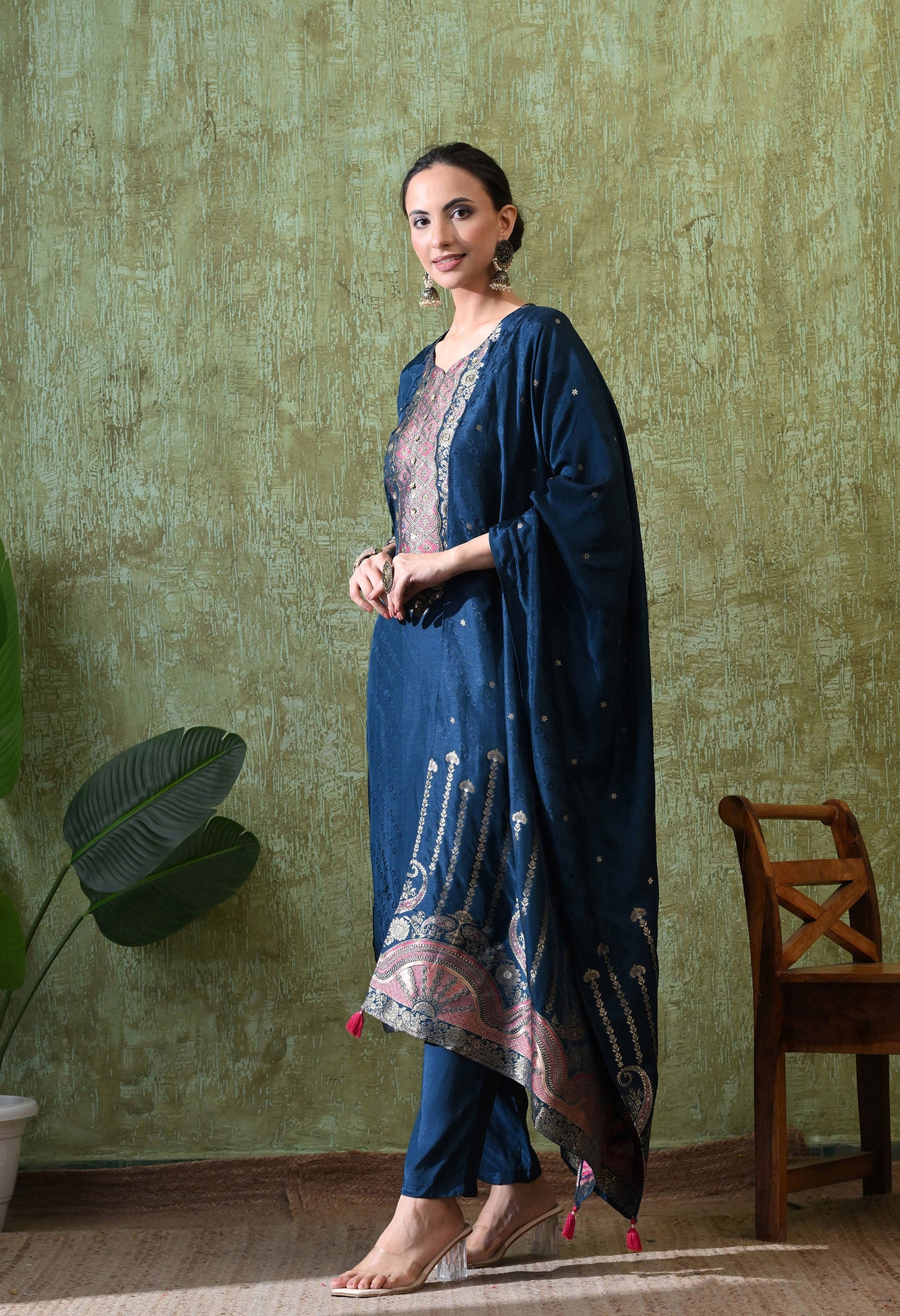 Royal Blue Brocket Silk Charm