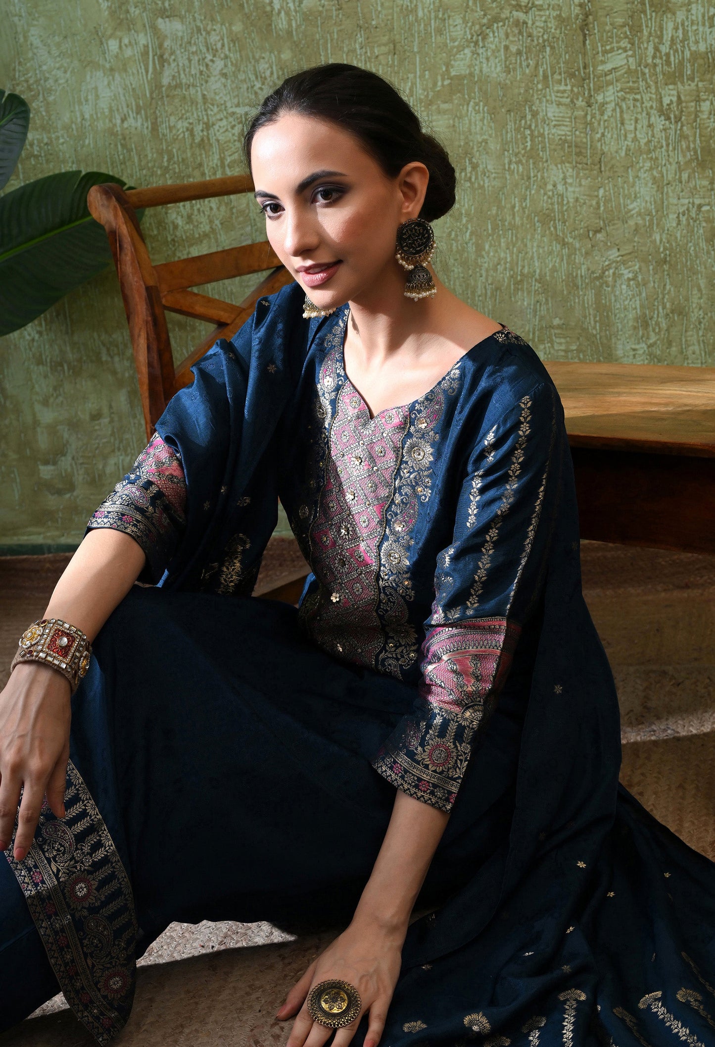 Royal Blue Brocket Silk Charm