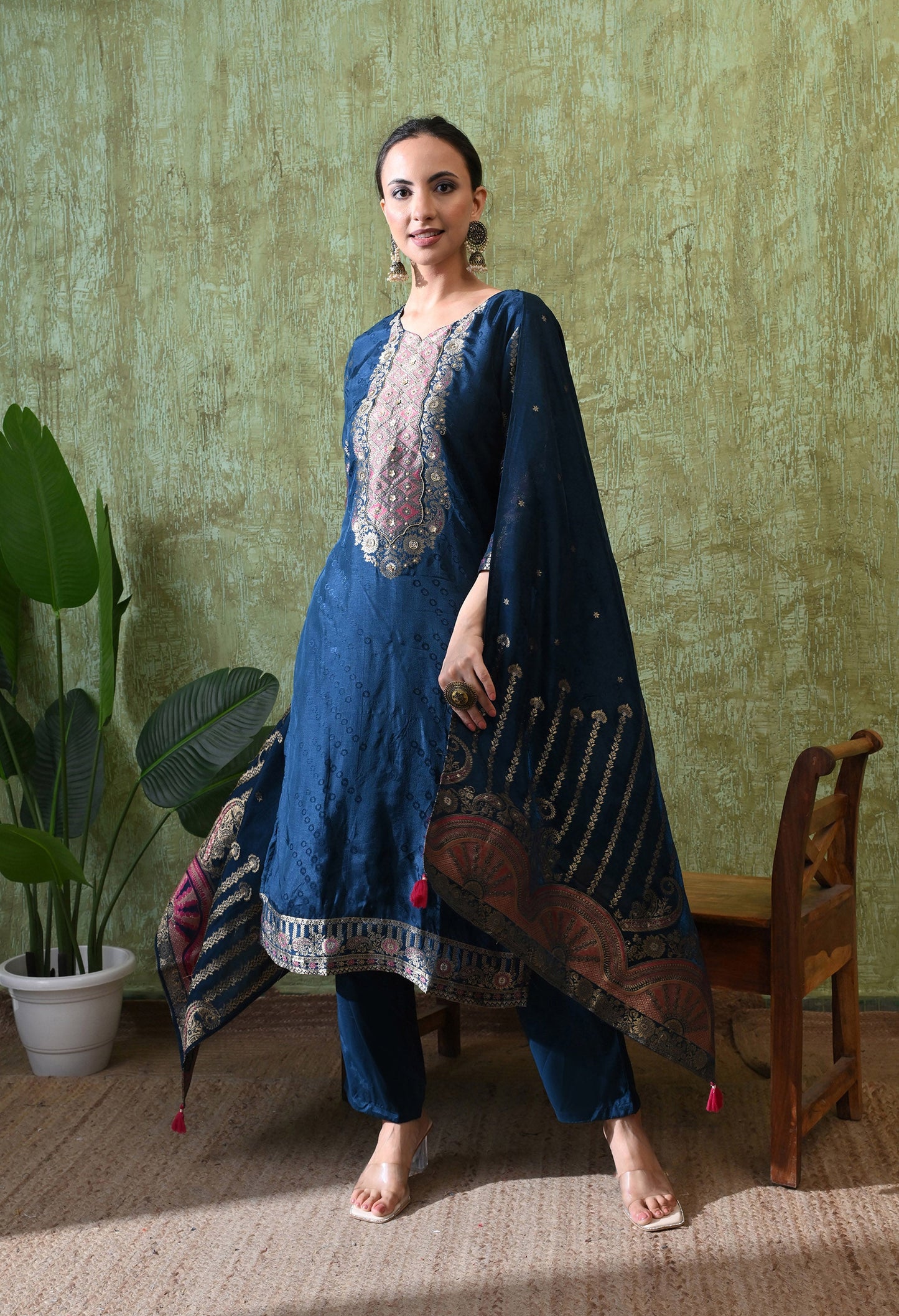 Royal Blue Brocket Silk Charm