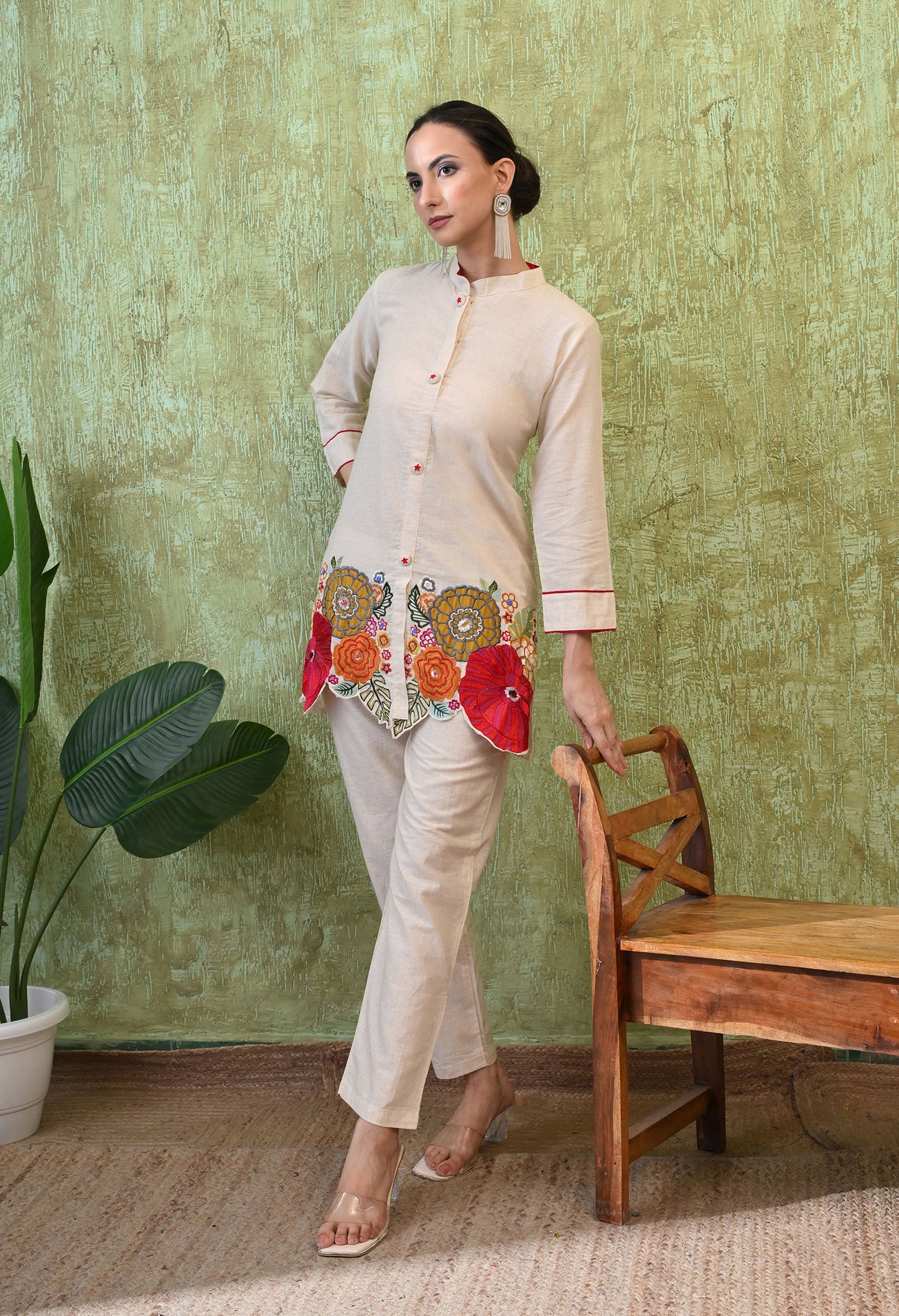 Pearl Shine Cream Co-ord Set