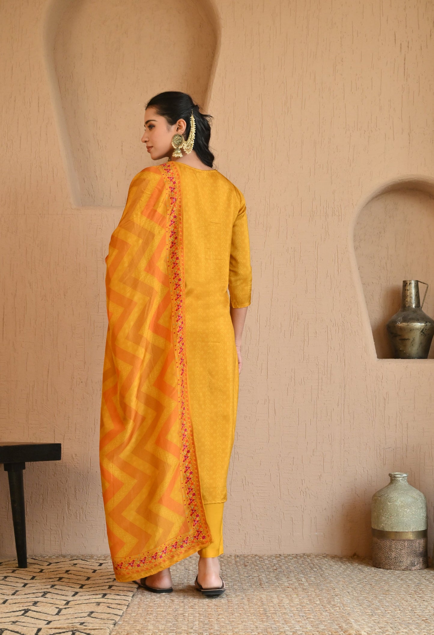 Yellow Royal Brocket Silk Beauty