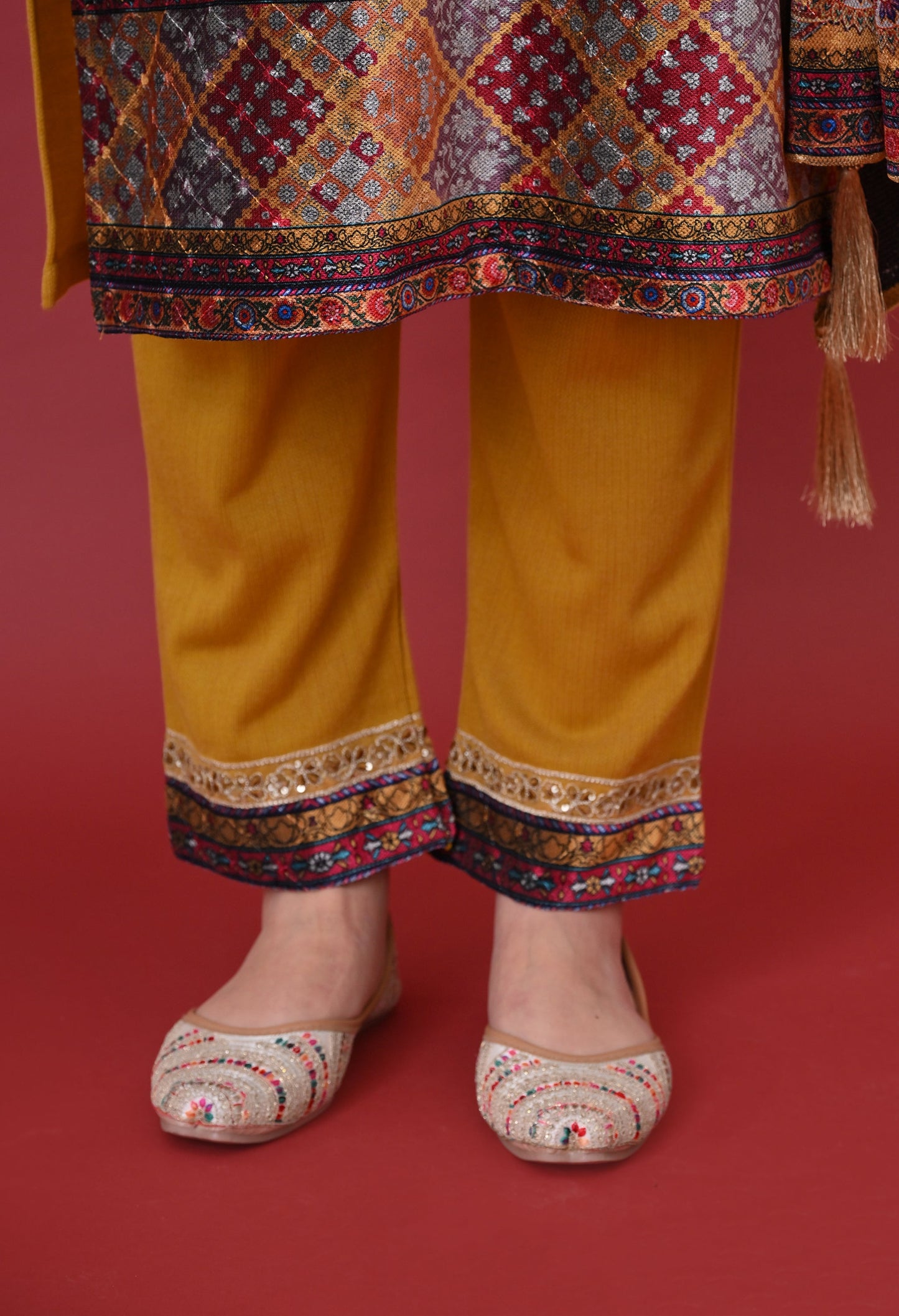Mustard Elegance Woolen Kurta Set
