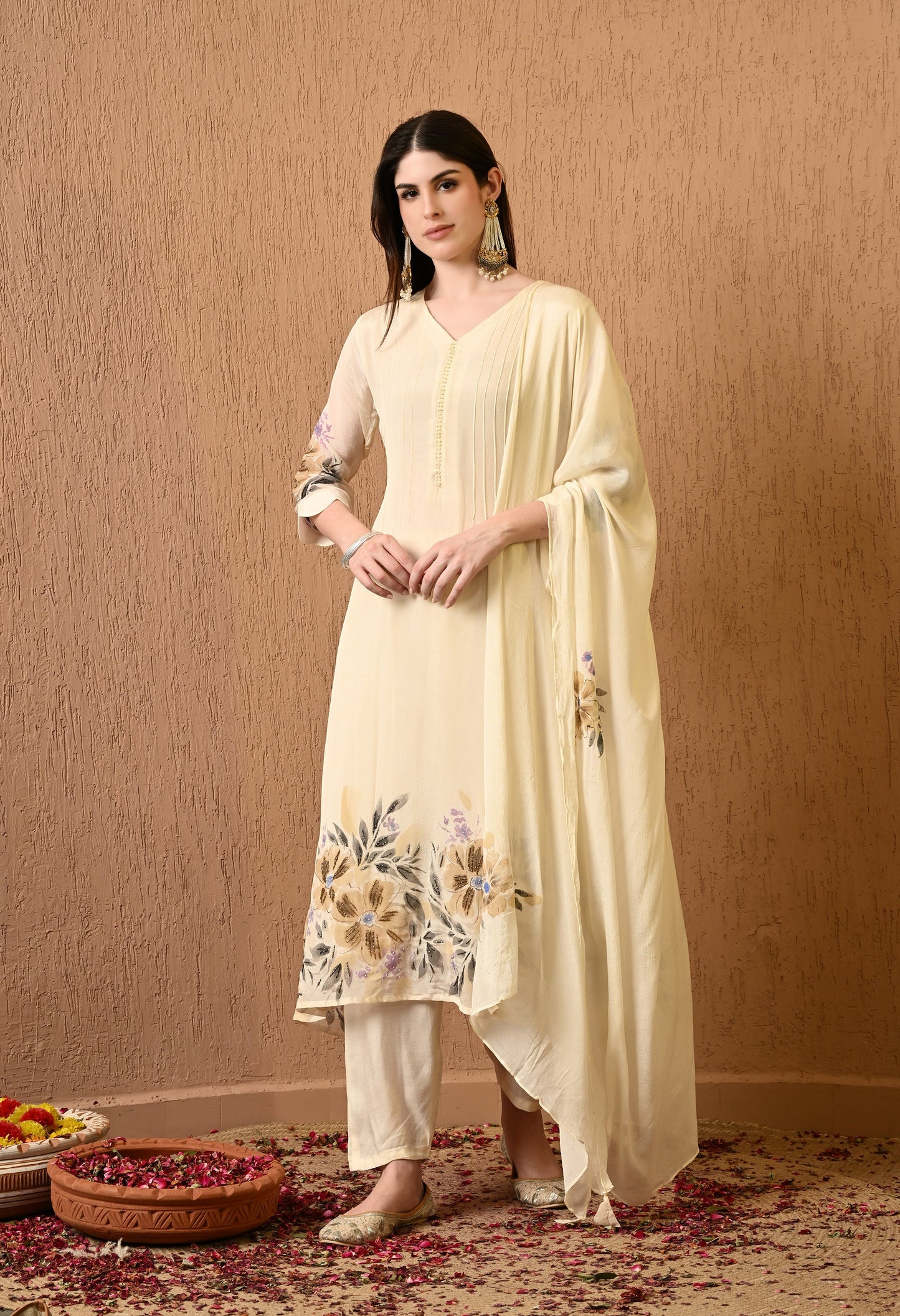Cream A-Line Chinon Elegance