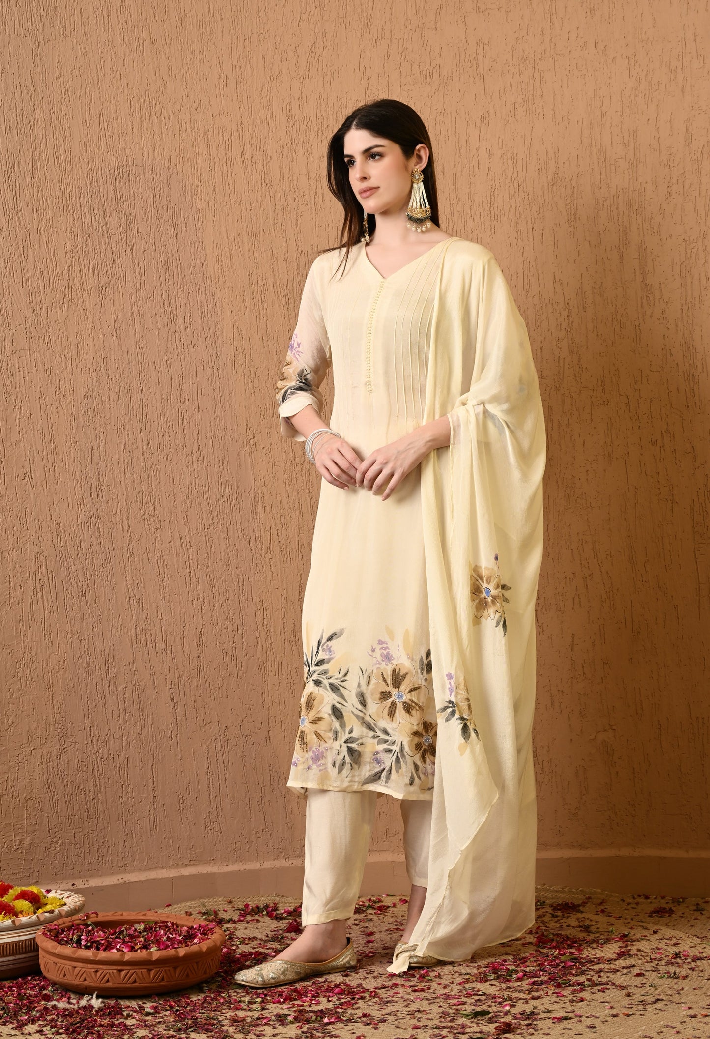 Cream A-Line Chinon Elegance