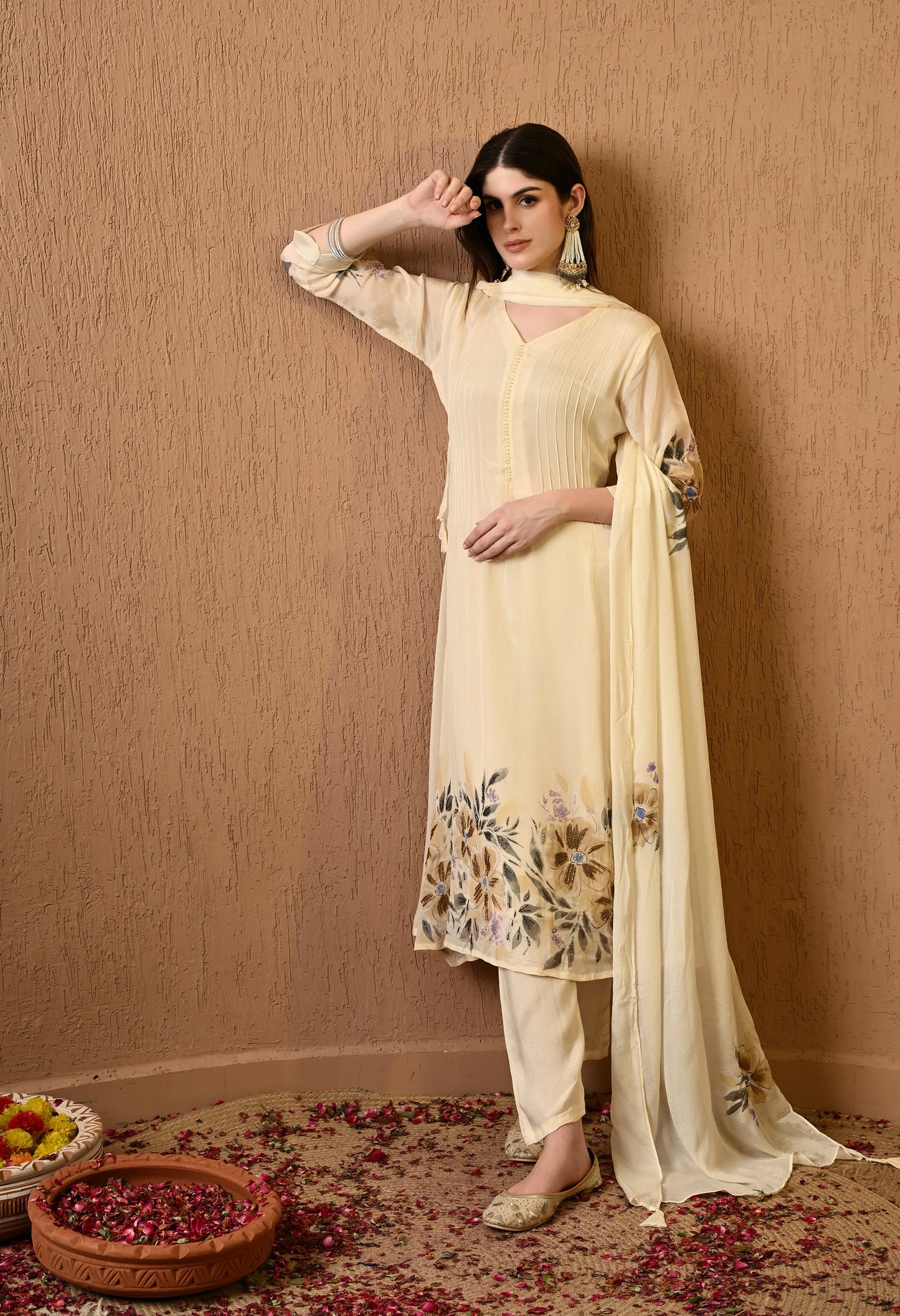 Cream A-Line Chinon Elegance