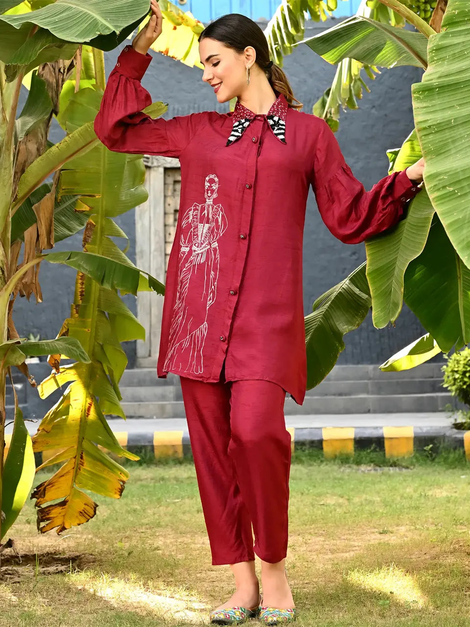 Stylish Bottle Red Co-ord Set