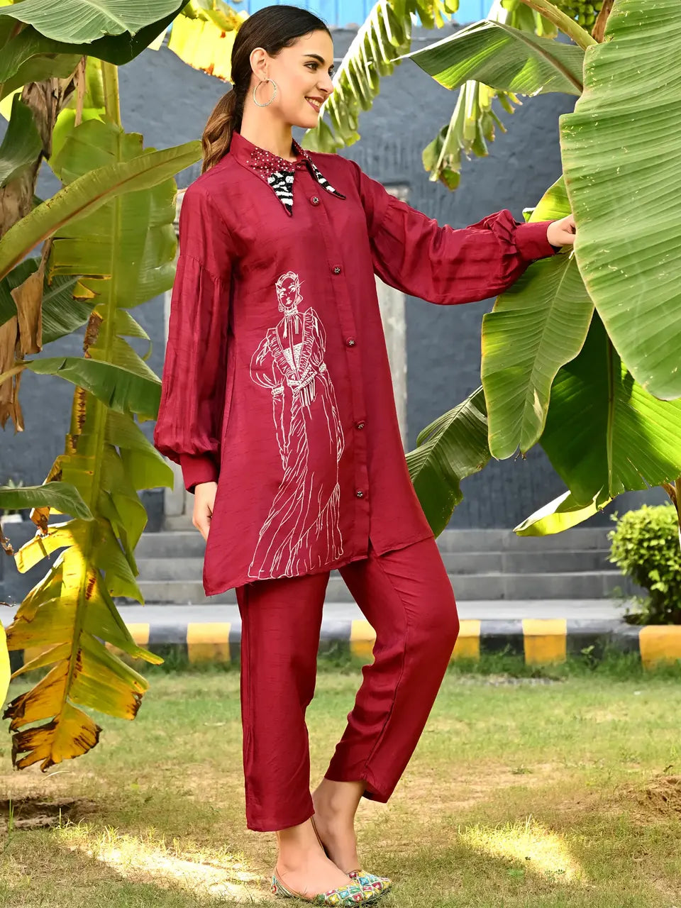 Stylish Bottle Red Co-ord Set