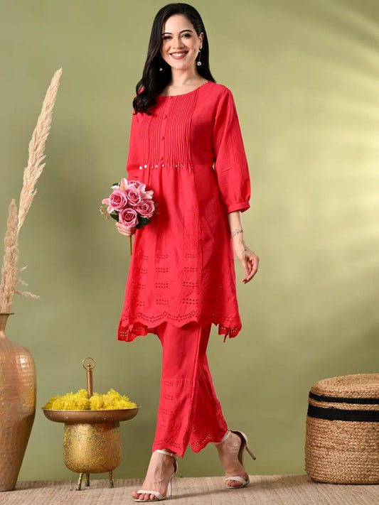 Radiant Kiy Red Co-ord Set