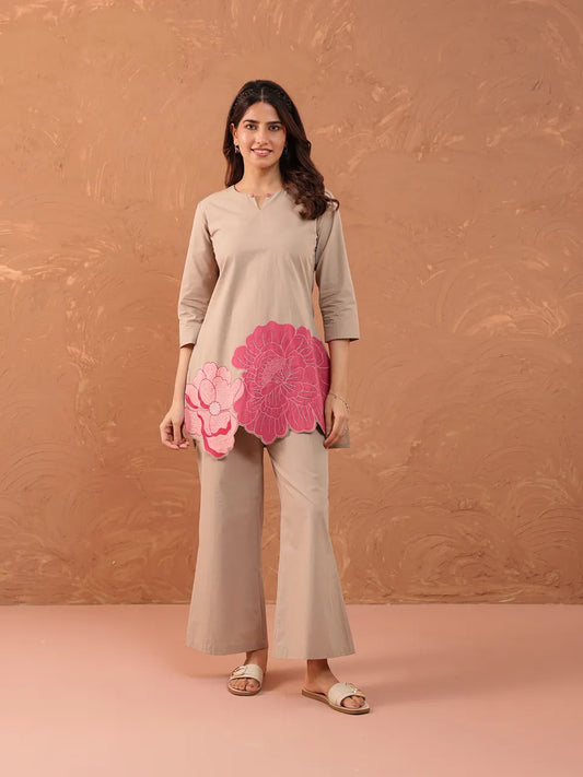Petal Grace Beige Co-ord Set