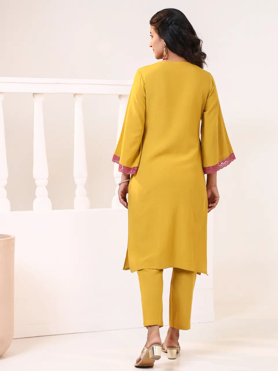 Golden Bloom Embroidered Kurta Set