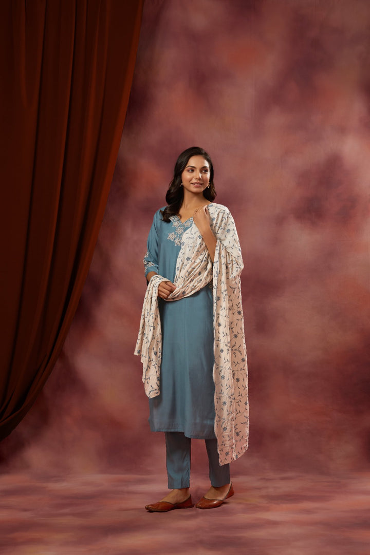 Ladies blue Chikankari suit