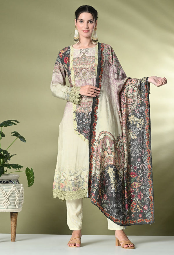 Green Pakistani Muslin Suit