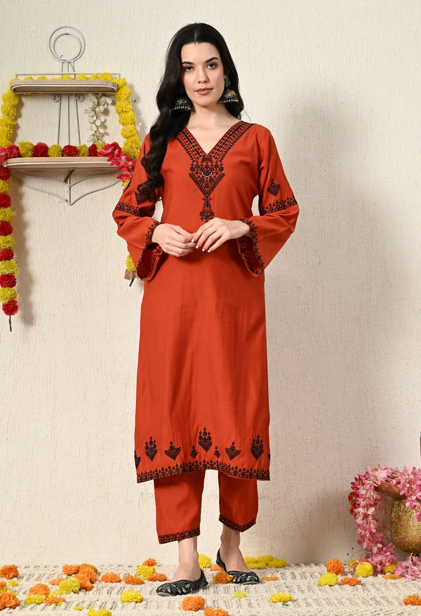 Orange Mirror Elegance Suit